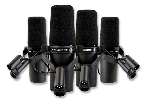 Kit De 4 Micrófonos Shure Sm7b Para Radio O Podcast