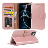 Funda Para iPhone 12 Pro Max - Color Rosa Con Correa