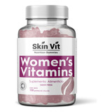 Gomitas Multivitaminico Mujer Vitaminas Colágeno Biotina 100 Sabor Fresa Womens Vitamins Skin Vit Nutrition Company