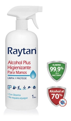 Alcohol Plus Higienizante P/manos - 1 Lt C/válvula - Raytan
