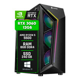 Pc Gamer Amd Ryzen 5 5500 Rtx 3060 Ram 8gb Ddr4 Ssd 240gb