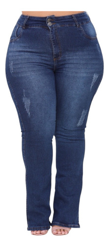 Calça Jeans Feminina Plus Size Flare Alta.