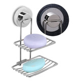 1pz Jabonera De Ducha Con Ventosa Acero Inoxidable Para Baño