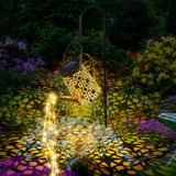 Regadera Solar Con Luces De Cascada Para Exteriores Flor C