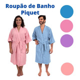 Roupão Banho M, G E Gg Piquet Adulto 100% Algodão Masculino 
