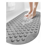 Alfombra Antideslizante Para Bañera 40x88cm Gris Redondeada