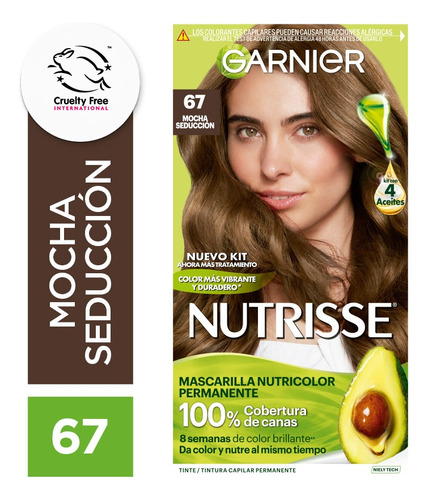 Kit De Tintura Permanente Nutrisse De Garnier Tono Tono 67 Mocha Seducción