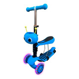 Monopatin Desmontable Andador 3 En 1 Para Chicos Reforzado Led Color Azul