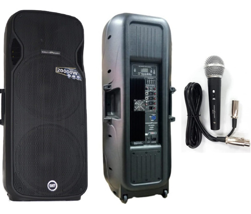 Cabina Activa Doble 15 2x15 Soundpower T325d + Mic Alambrico