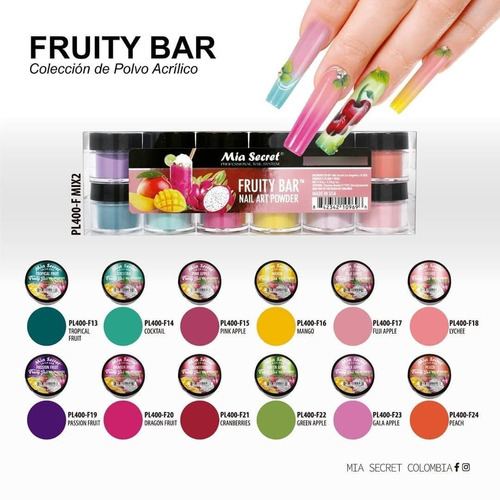 Polimeros Coleccion Fruity Bar Uñas Acrilica Mia Secret