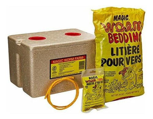 Magic Bait 1000 Worm Farm Con Ropa De Cama Y Caja D