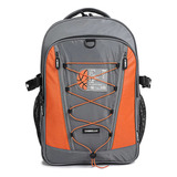 Mochila De Espalda 18 Temáticas Boy Fs50 Chimola Color Gris Y Naranja Diseño De La Tela Basket