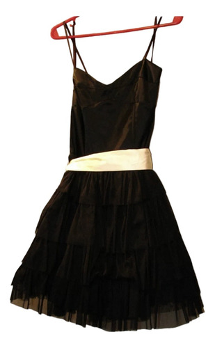 Vestido Mini Con Falda De Tul  Color Negro Marca Soya