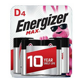 Pilas Alcalinas Energizer D, 4 Unidades