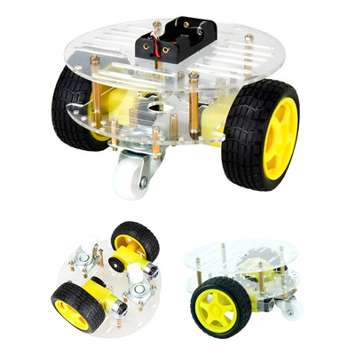Carro Chasis Circular Kit Arduino 2 Llantas Rueda Loca Robot | MercadoLibre