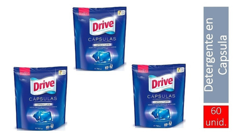 Pack 3  Detergente  Drive Pods Cápsula 20un (ariel Home)
