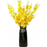 Kit 10 Orquídea Chuva De Ouro Galho 95 Cm Arranjo Artificial