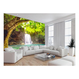 Papel De Parede 3d Paisagem Cachoeira Florestas 4m² Nch228