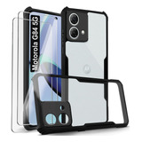 Funda Case Acrilico Transparente For Moto G84 + 2 Micas