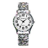 Reloj De Pulsera Elástico Para Mujer, Diseño De Flores