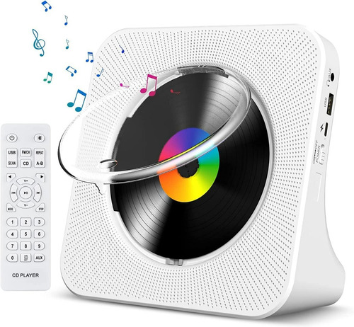 Reproductor Cd De Escritorio Bluetooth Portátil Con Altavoz