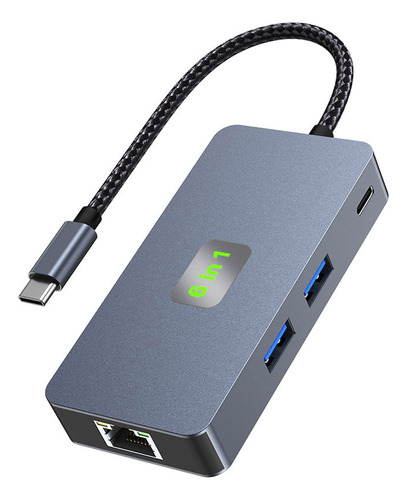 Hub Usb C 6 En 1 Hub Usb 3.2 C Gigabit+usb 3.2 (10 Gbps) +4k