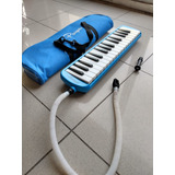 Melodica Azul Piano Parquer 32 Notas Con Funda Y Manguera