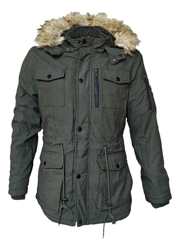 Campera Hombre Parka Piel Importada Premium Capucha Invierno