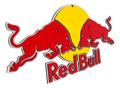 Placa Decorativa Red Bull Logo 3d Relevo Bar Restaurante