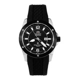 Reloj Orient Mujer Automatico Caucho Negro Fecha Fnr1h001b