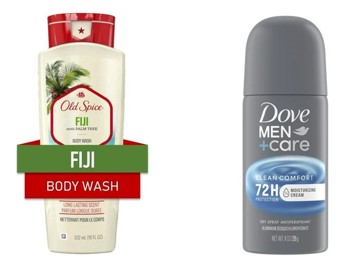 Old Spice Fiji Gel Body Wash 532ml + 3 Desodorantes Dove Men