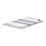 Colchonete Casal Com Travesseiro D20 Luxo Branco / Azul