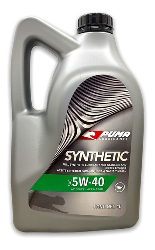 Aceite 5w40 Sintetico 4 Litros Puma Nafta Diesel + Regalo