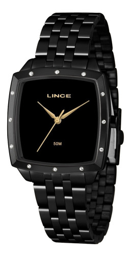 Relógio Preto Analógico Feminino Lince Urban Lqn620l P1px