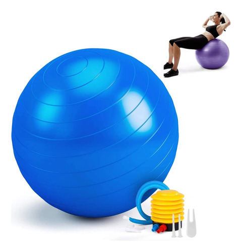 Bola Pilates Yoga Funcional Gym 65cm + Bomba De Ar 300kg