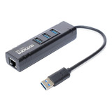 Hub Usb 3 Portas 3.0 + Porta Rj45 Ethernet Giga