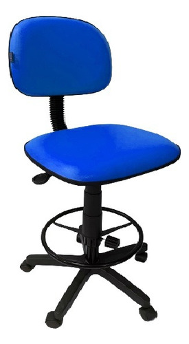 Cadeira Caixa Alta Corano Azul Royal Com Rodízios 