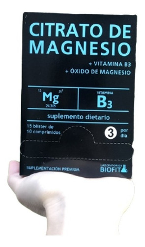 Citrato De Magnesio + Vit B3 + Oxido Magnesio 150c Biofit Dw