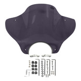 Parabrisas Universal Para Moto Chopper Negro Y Transparente