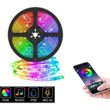 Cinta Led Rgb Bluetooth Luces Tv Hogar Música 5mts + Control