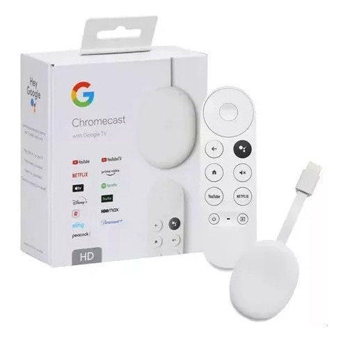 Google Chromecast 4 Hd Tv Voz Media Streaming 8gb 2gb Ram 