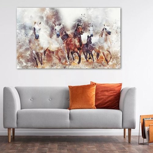 Pintura De Diamantes 5d De Arte Caballos Al Galope 40x60 Cm