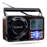 Rádio Retro Vintage Antigo Portátil Am Fm Sw Mp3 Usb Bateria