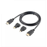 Cable Hdmi 1,5m Con Adaptador Mini Y Micro Hdmi 3 En 1 