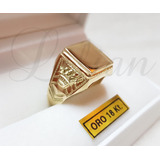 Anillo Sello Hombre Oro 18k Coronas Grabado Sin Cargo