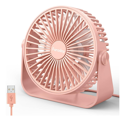 Ventilador Usb Faraday Faay Con Rotacion De 360 Grados Rosa