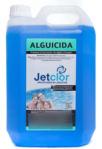 Alguicida Anti Algas Hongos Para Piscinas - Jetclor 5 Litros