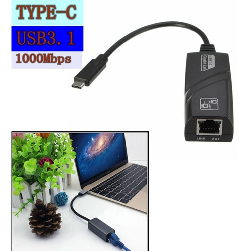 Adaptador Usb-c A Ethernet Uni Usb Thunderbolt 3/tipo-c 6003