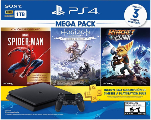 Consola Playstation 4 Slim De 1tb 3 Juegos Plus 3 Meses Ps4