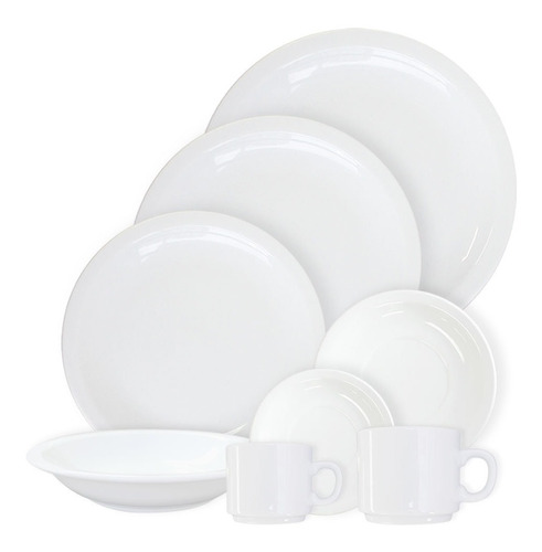 Set Vajilla 24 Piezas | Porcelana Blanca Tsuji De Primera